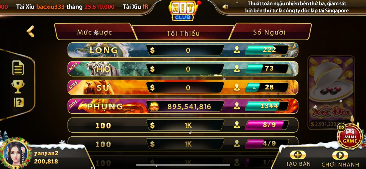 Xóc Đĩa Online Hit Club - Trò chơi xóc đĩa online đổi thưởng